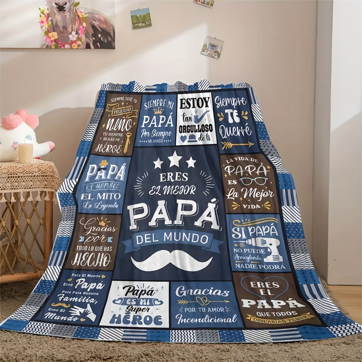Warm Spanish Grammar Fleece Blanket for Men and Women