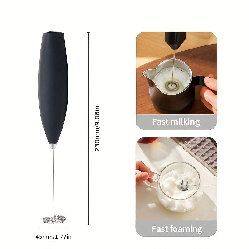 Portable Stainless Steel Electric Milk Frother Egg Beater 2-Speed Handheld Whisk