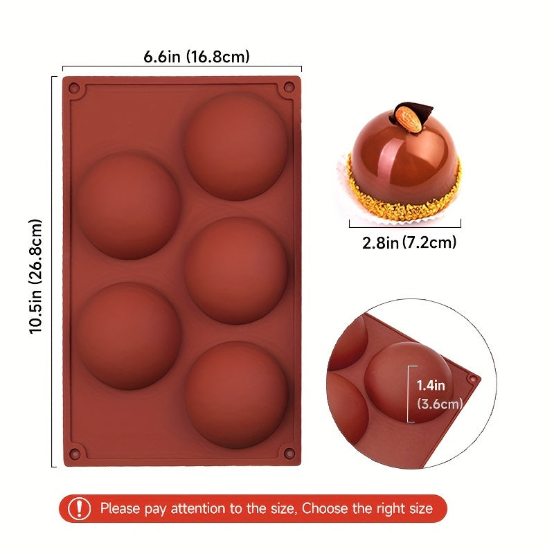 Semi Sphere Silicone Mold for Chocolate, Fat Bombs, Cake, Jelly, Dome Mousse 70mm