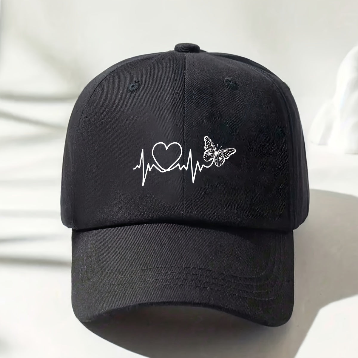 Розовая бейсболка для женщин защита от солнца дизайн бабочки полиэстер регулируемая для улицы