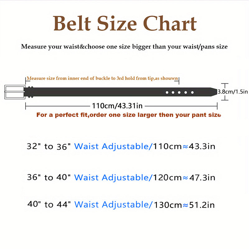 Men's Leather Belt with Alloy Buckle Vintage Style for Business Casual Wear