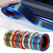 Car Door Sill Protector Rubber Strip Carbon Fiber Bumper Film Sticker