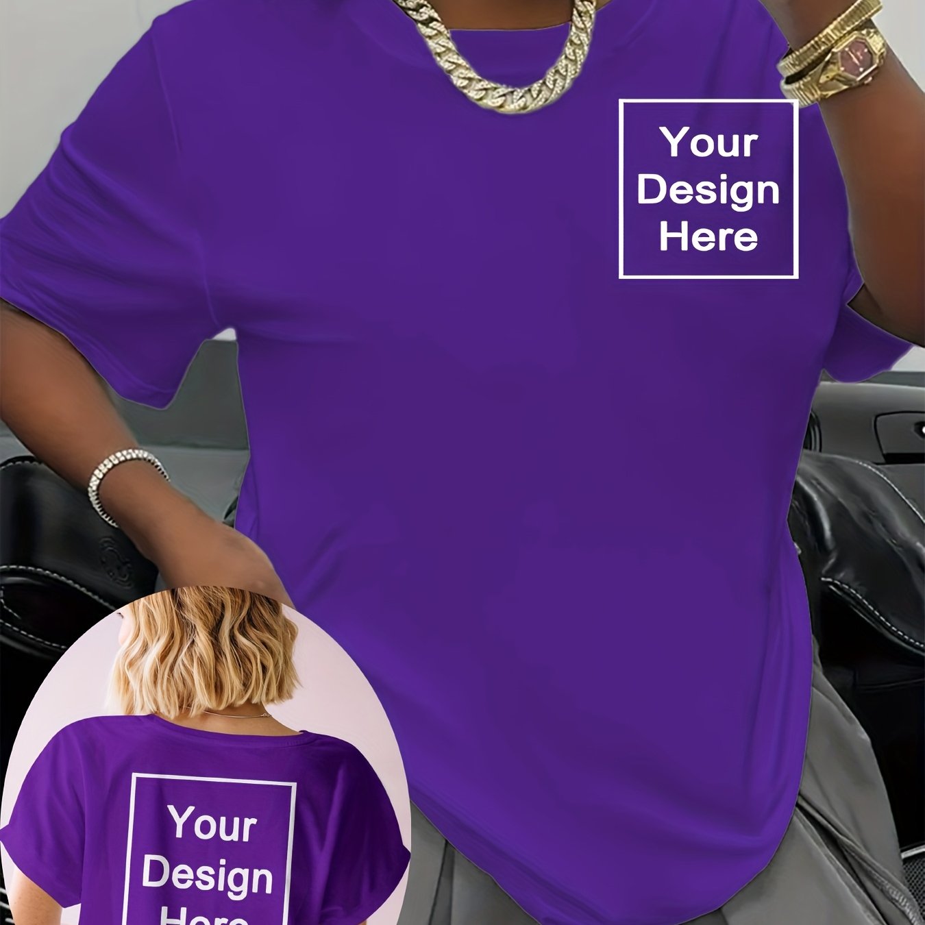 Camiseta deportiva casual para mujer de talla grande azul de manga corta uniformes de entrenamiento personalizados