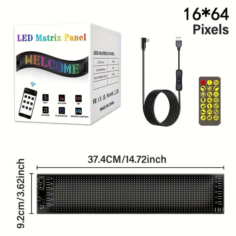 Programmable LED Smart Night Light with DIY Text Animation Wall Mount Desktop Decoration