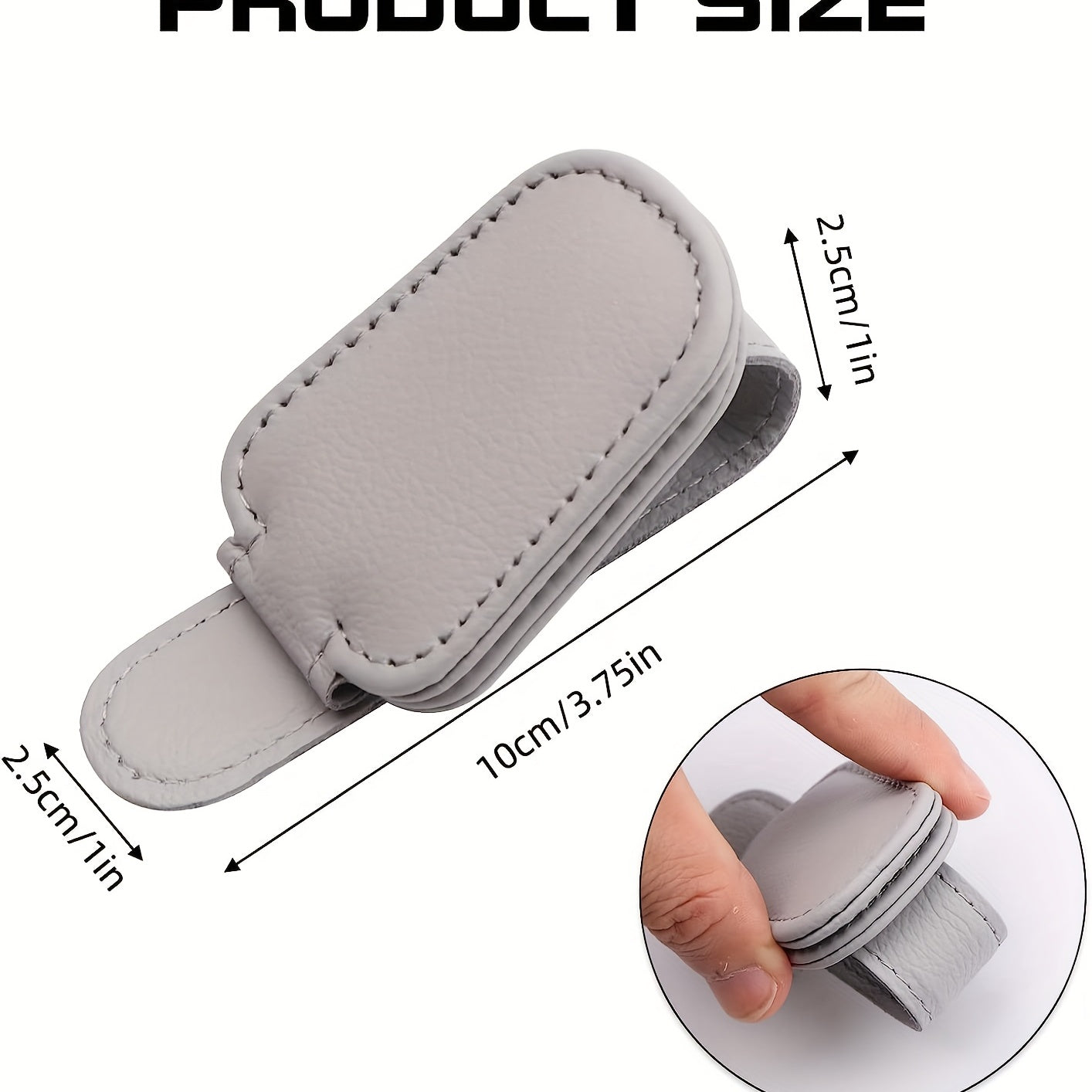 Porta gafas para coche en el interior, sujetador magnético, clip de visera de cuero genuino