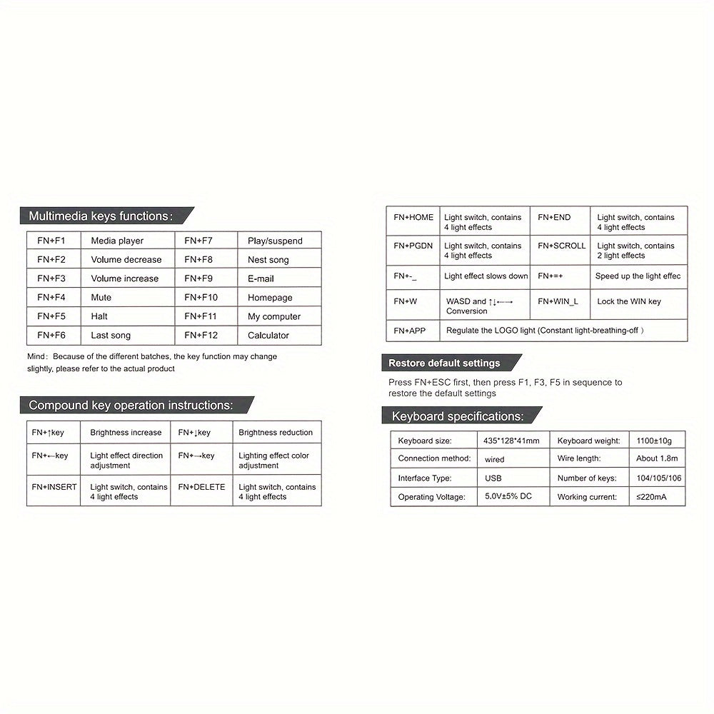Mechanical Gaming Keyboard with RGB Backlit Round Keycaps for Game and Office Use