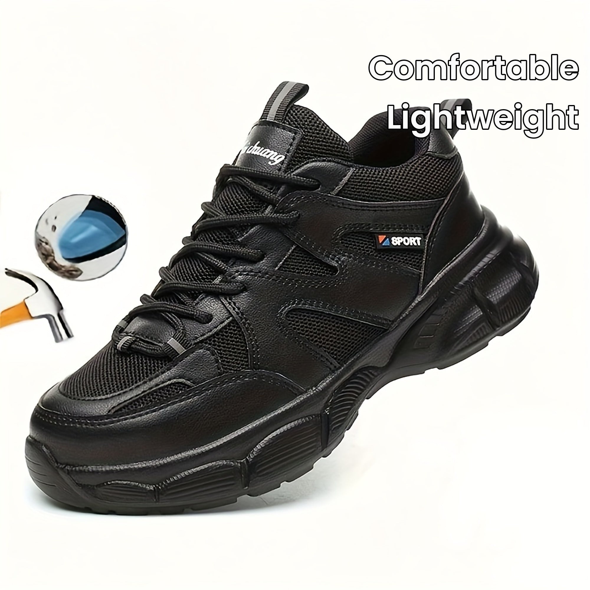 Women's Safety Shoes Steel Toe Anti-Smash Lightweight Work Shoes