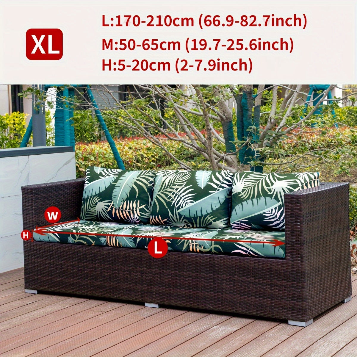 Набор чехлов для подушек для уличного дивана с богемским принтом животных, листьев и цветов