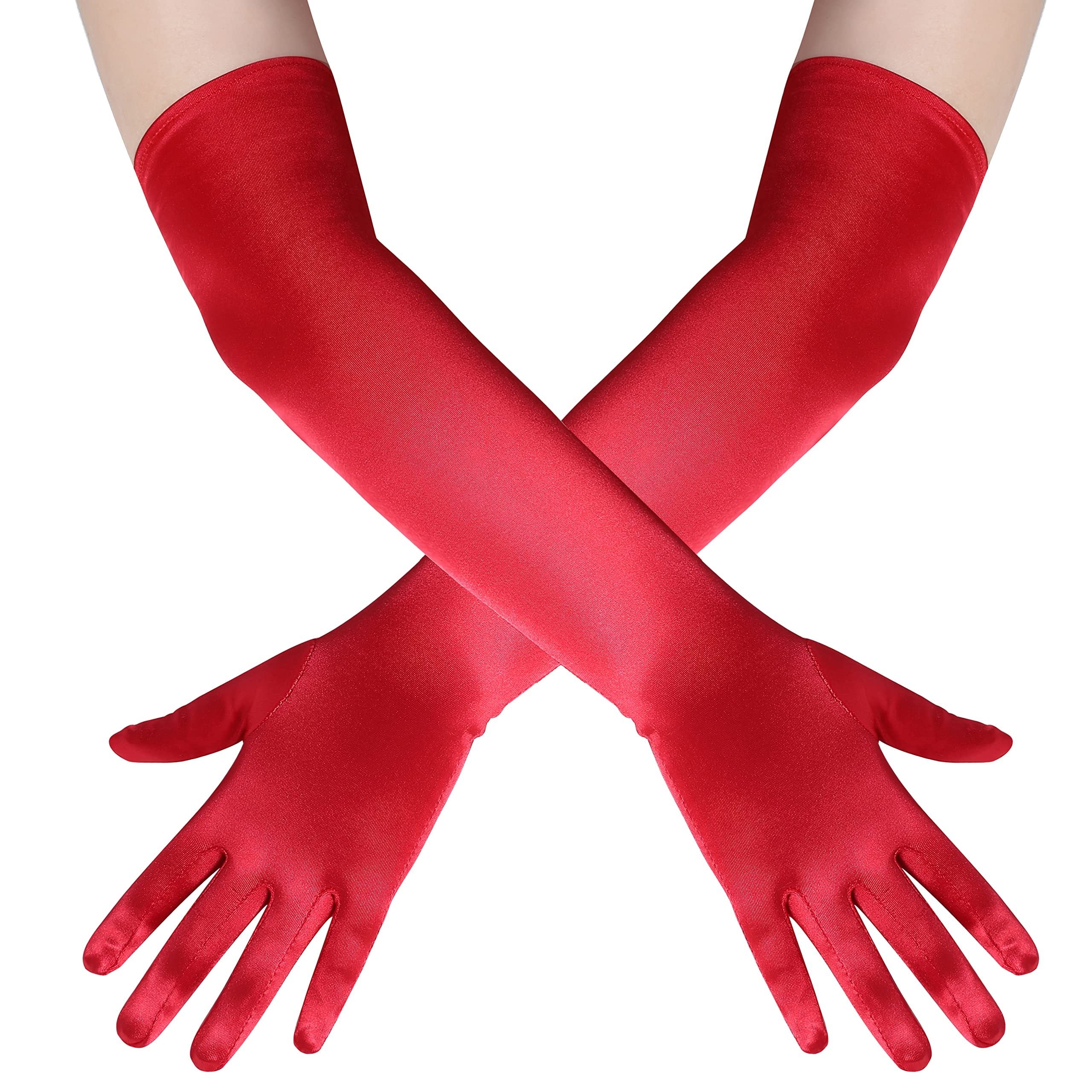 1920s Style Gatsby Flapper Satin Opera Long Gloves for Women