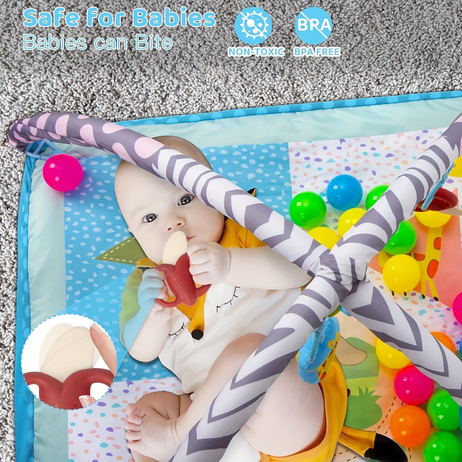 Large Baby Activity Center with Sensory Dolls and Play Mat for Tummy Time