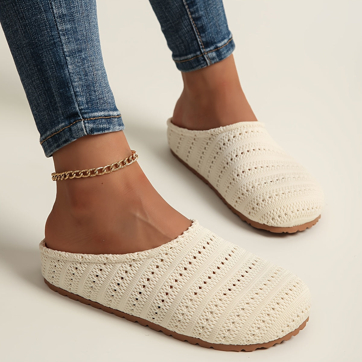 Women's Yellow Slip-On Mules Comfortable Platform Shoes Breathable Fabric