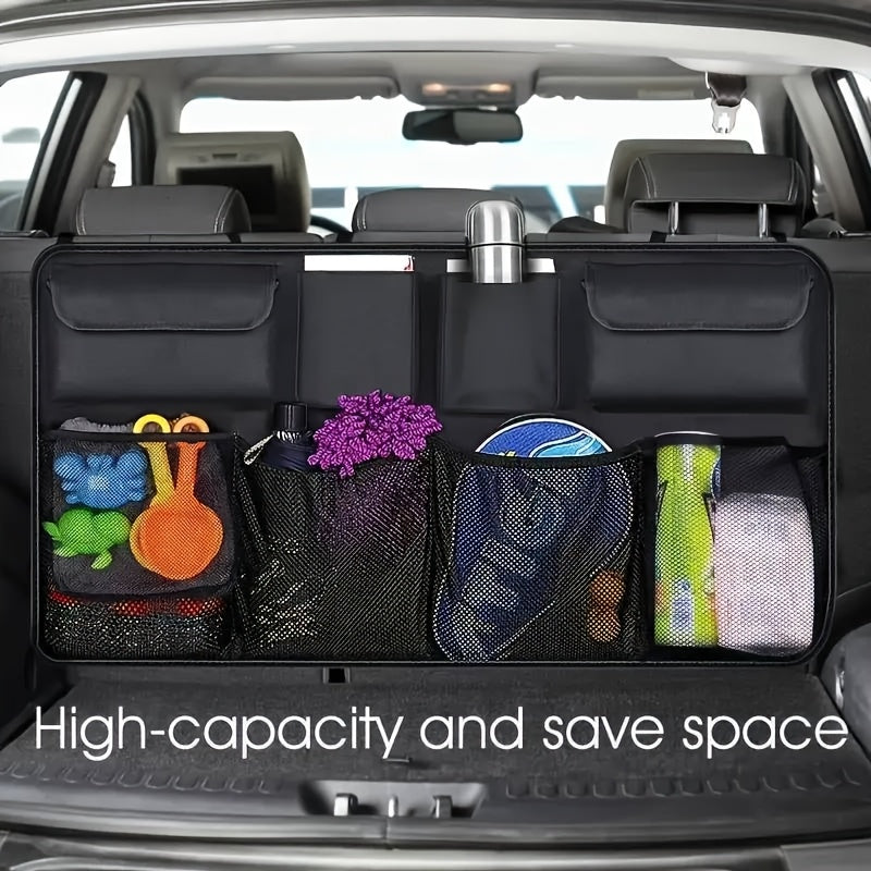 Car Trunk Organizer with 8 Pockets Durable Polyester for SUVs Trucks