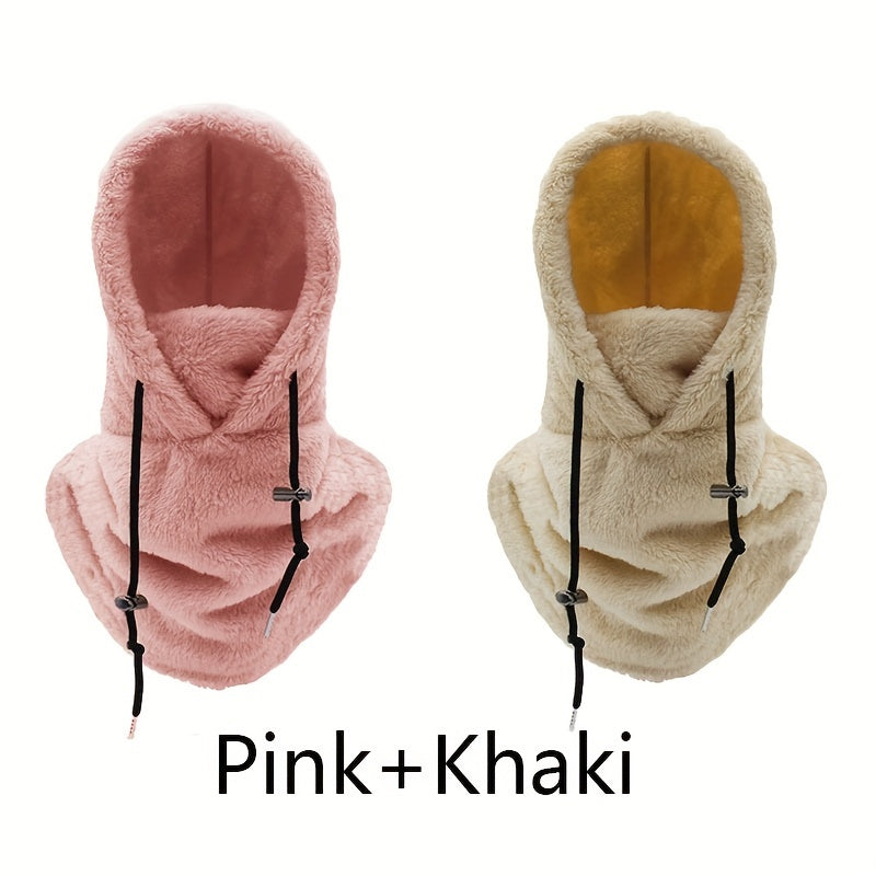 Set of 2 Windproof Fleece Ski Masks and Neck Warmers for Winter Outdoor Activities