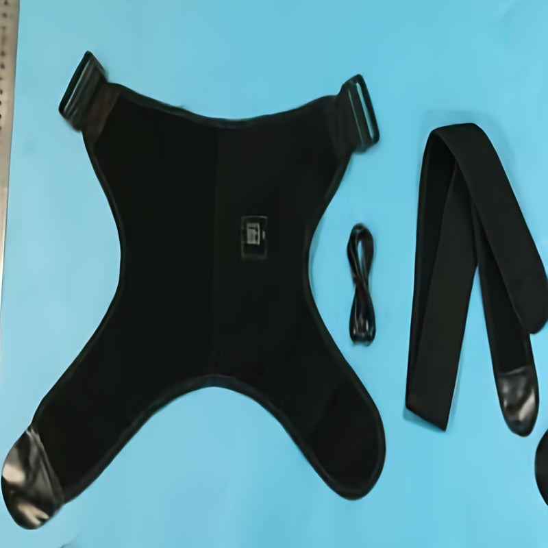 USB Rechargeable Heated Shoulder Brace with Adjustable Strap and 3-Level Temperature Control