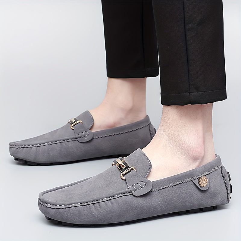 Men's Leather Slip-On Loafers Moccasins Flat Shoes Anti-skid Durable