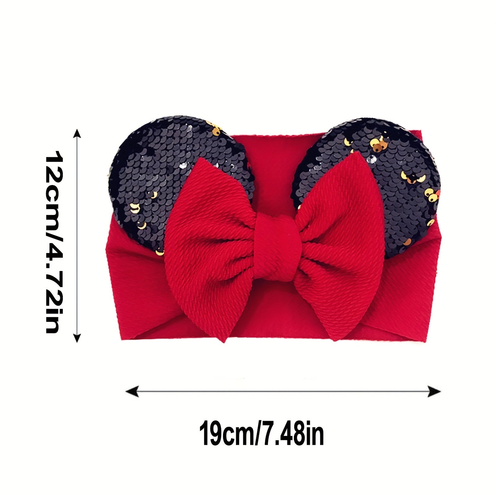 Accesorio de disfraz para niños, turbante con lazo de lentejuelas, diseño de lunares, poliéster