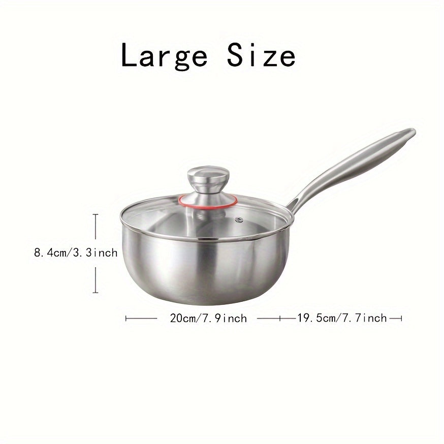 19.81 cm Stainless Steel Saucepan 3-Ply Non-Stick Cookware for Small Portions