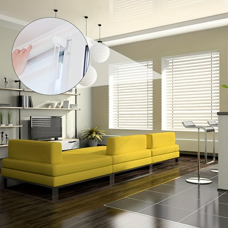 White Plastic Curtain Bead Chain Kit with 10 Connectors for Blinds and Shades