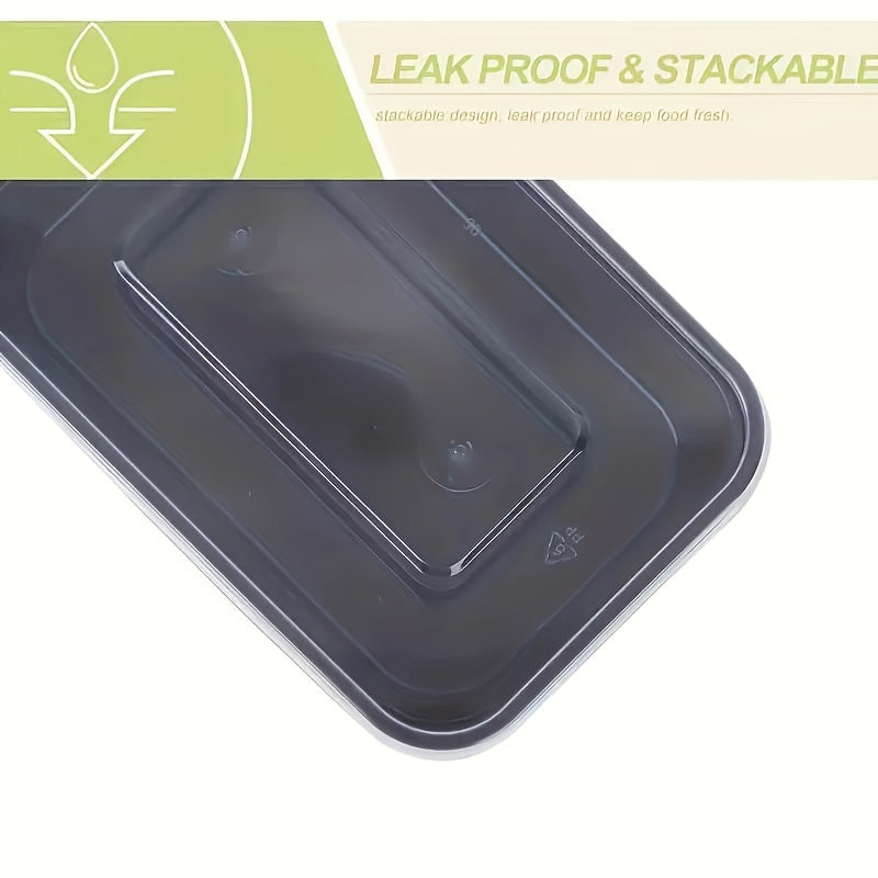 Набор из 10, 30 или 50 черных пластиковых контейнеров для хранения продуктов с крышками