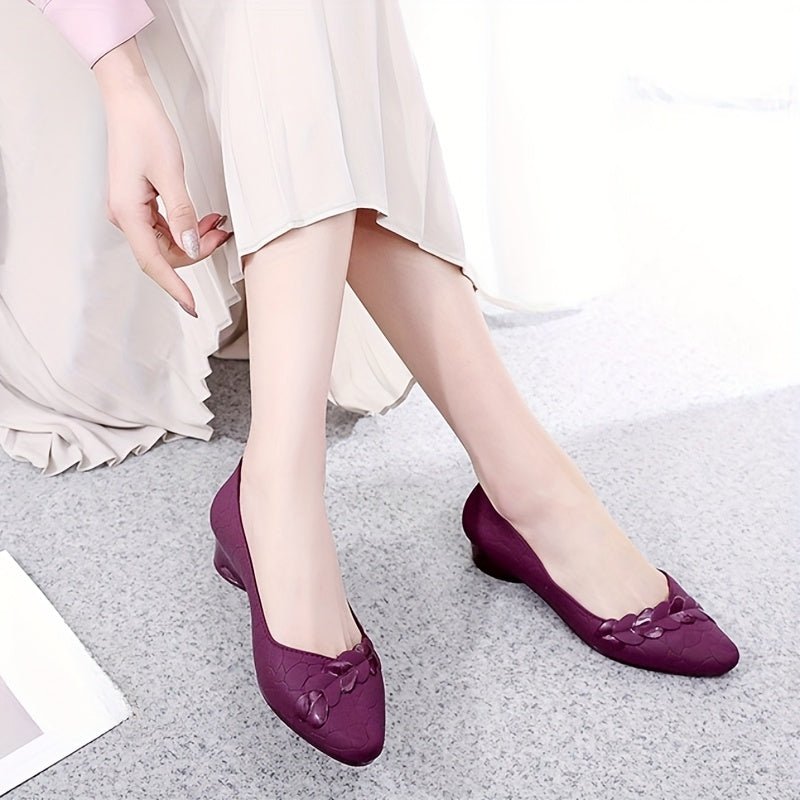 Women's Pointed Mid-Heel Shoes Stylish Comfortable Flat Shoes for Daily Wear