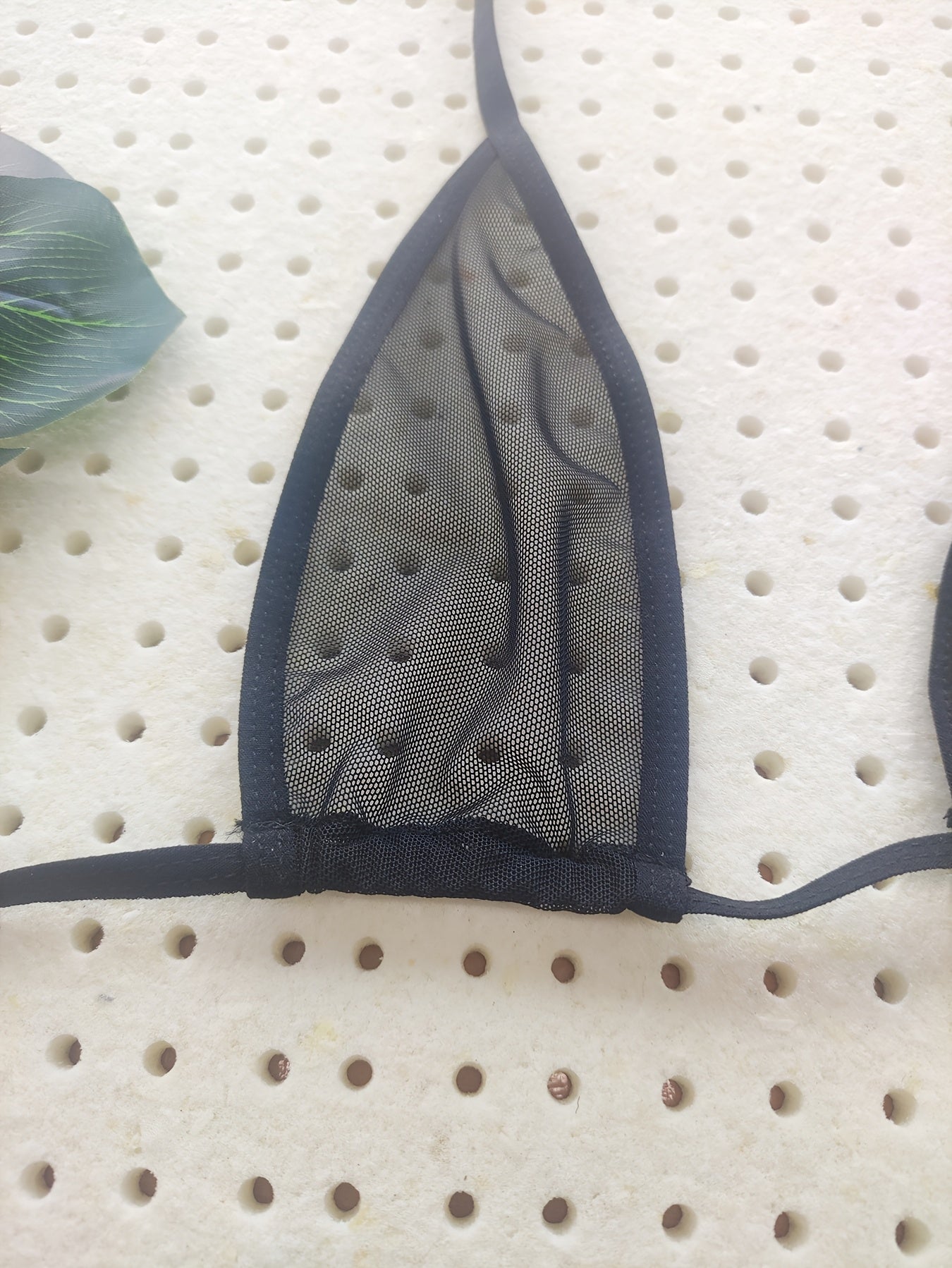 Semi-Sheer Lingerie Set with Halter Bra and Thong for Sexy Look