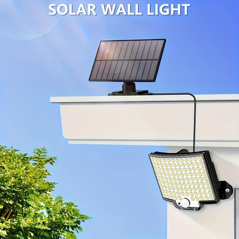 Solar-Powered Outdoor Motion Sensor Light with 106 LEDs Wide-Angle Weatherproof Garage Garden