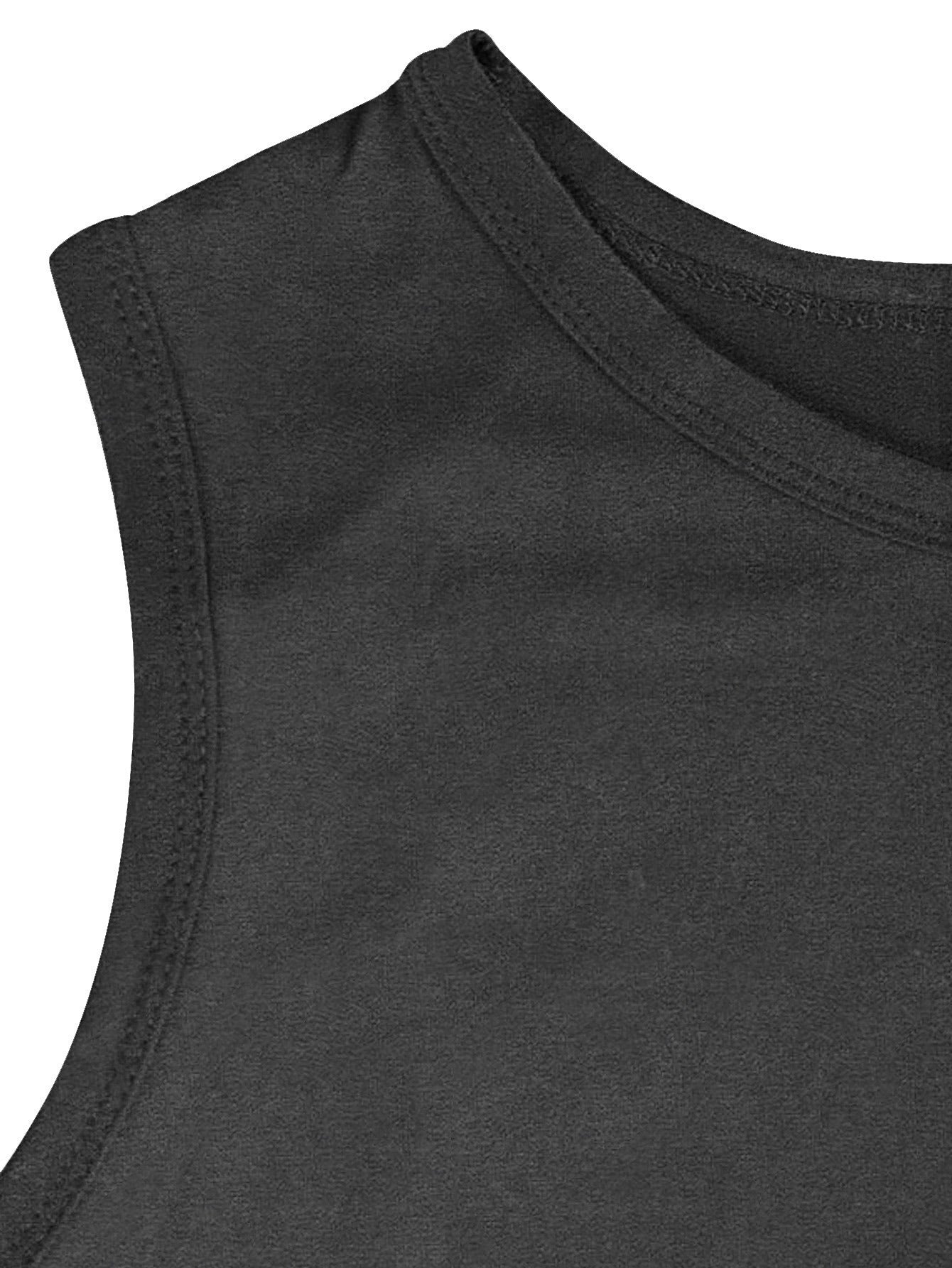 Women Plus Size Heart Graphic Tank Top Black Sleeveless Sporty Breathable Shirt