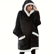 Oversized Sherpa Hoodie Blanket for Men and Women with Pocket