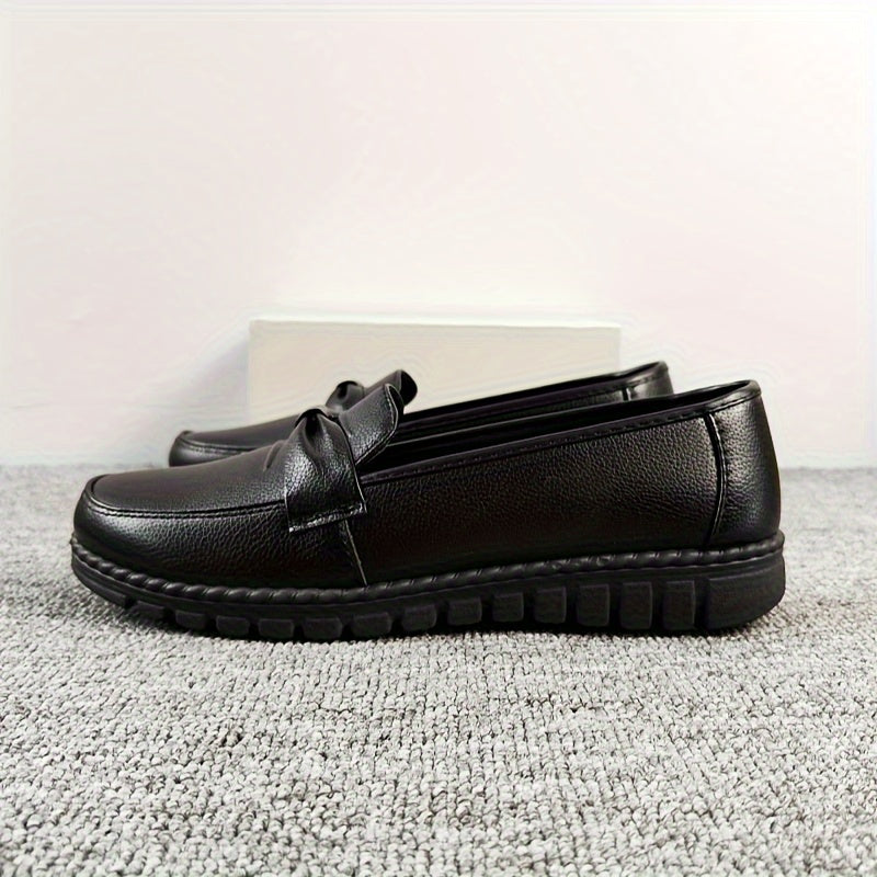 Ladies' Casual Loafers, Soft Comfortable Round Toe, Solid Color Low-Top