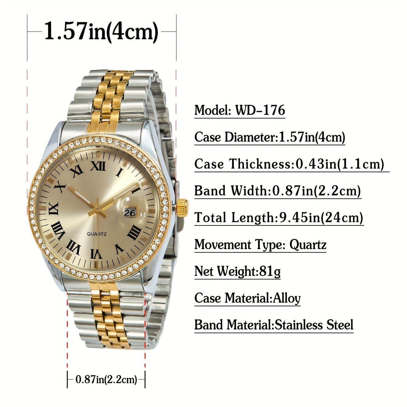 Conjunto de relojes para parejas con correas de cuero y diseño clásico