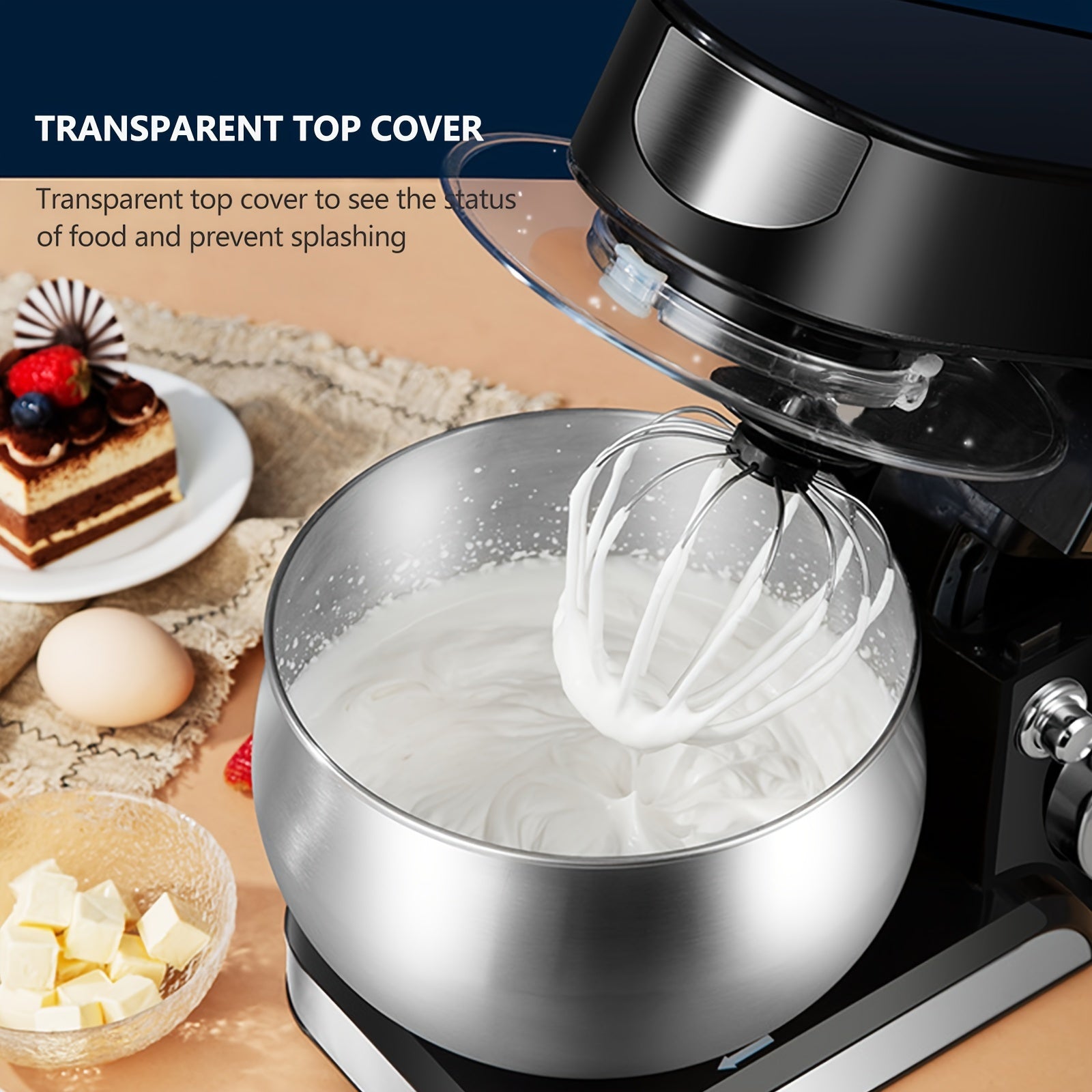 1000W Tilt-Head Electric Stand Mixer with Bowl Dough Hook Whisk Beater for Baking