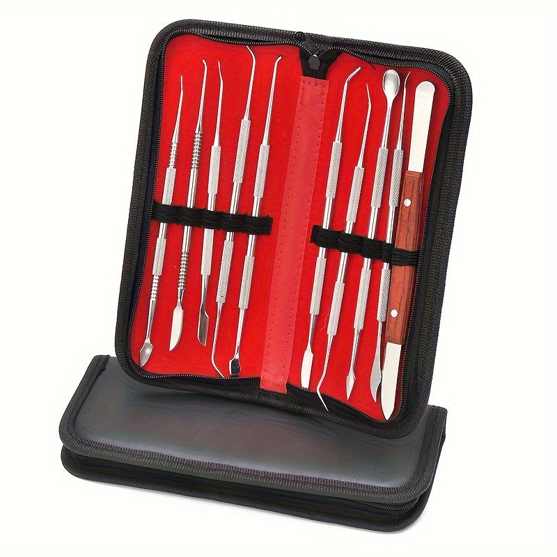 10-Piece Stainless Steel Dental Sculpting Knife Set for Ceramics Wax Jewelry and Oral Care