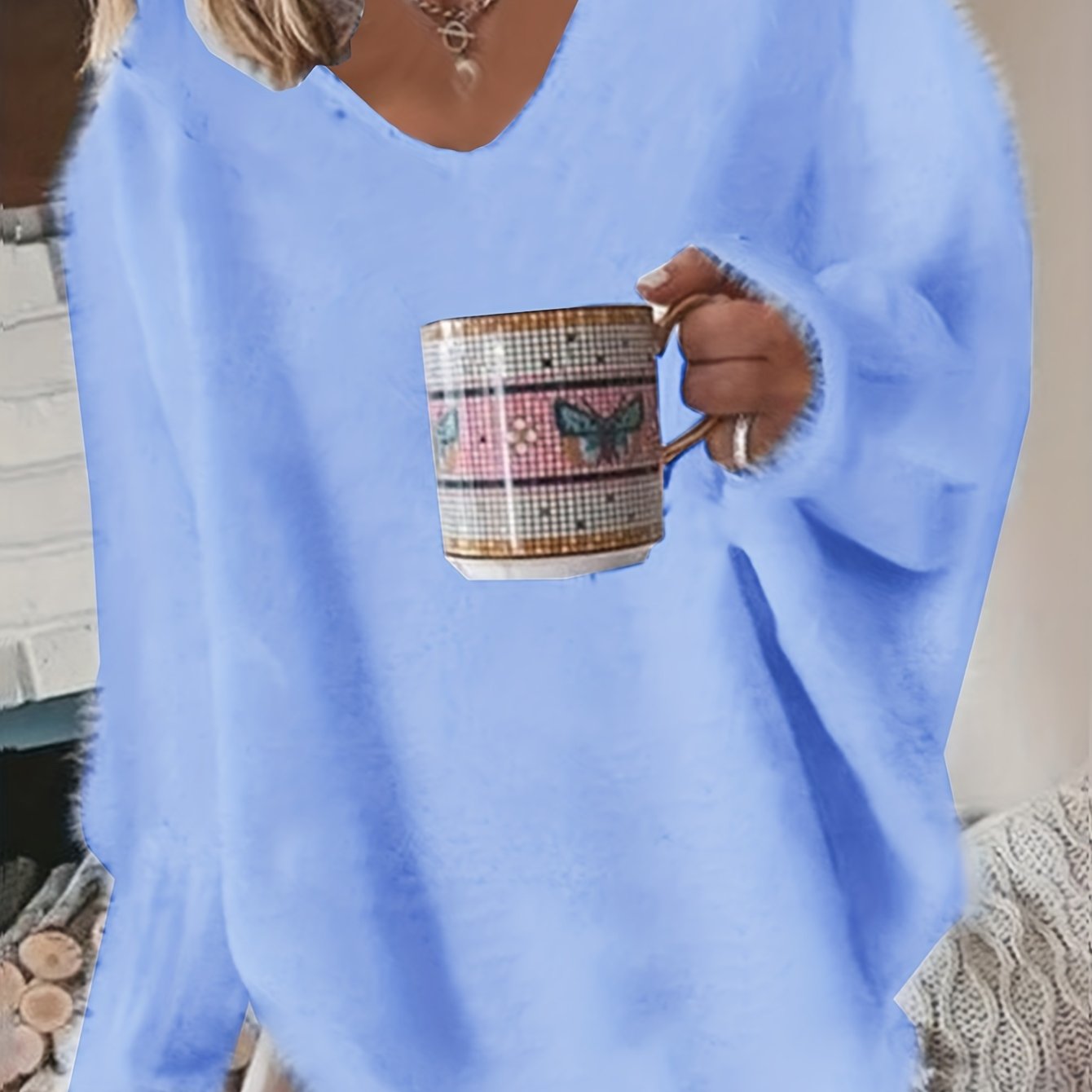 Plus Size Autumn Winter Directional Edition Long Sleeve Dress