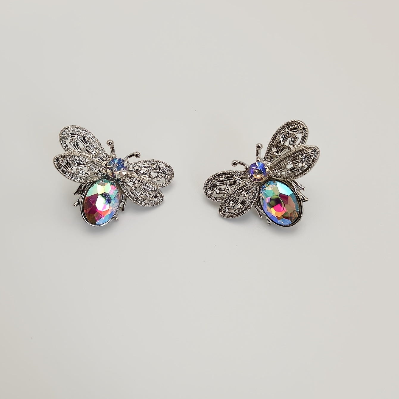 2Pcs Unisex White Crystal Shoe Buckles Casual Shoe Decorations