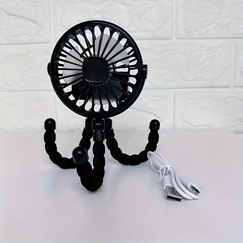 Rechargeable Compact Trolley Fan with 3 Speed Settings for Personal Use