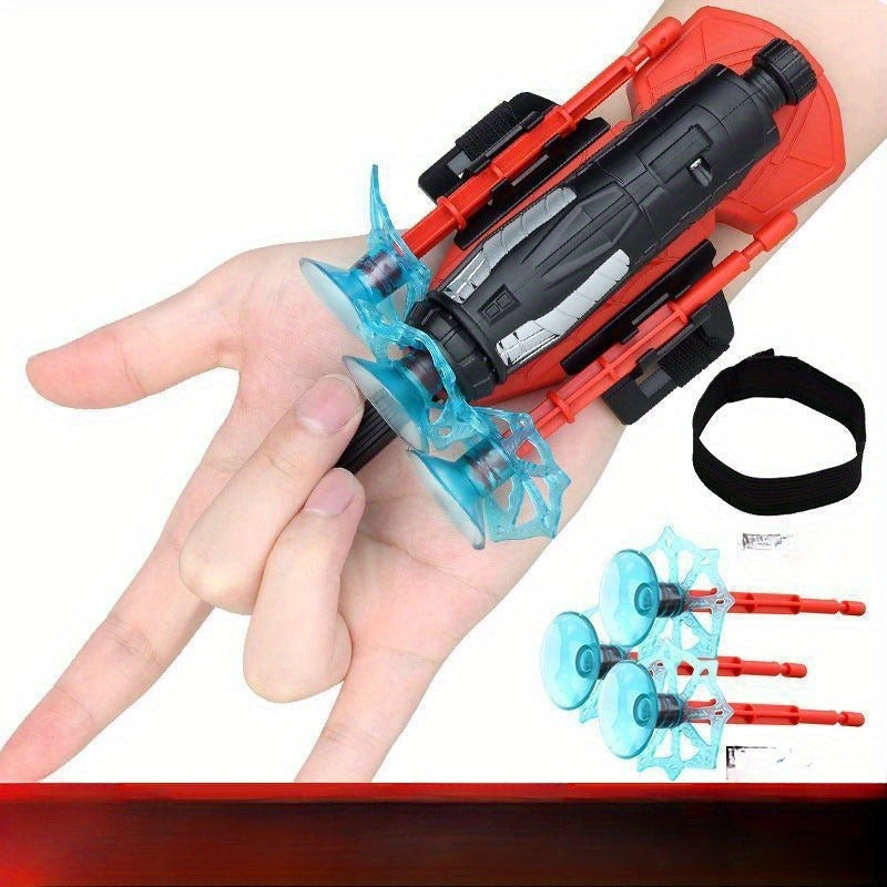 Red Child Toy Gloves with Soft Bullet Launcher and Spider Web Shooter