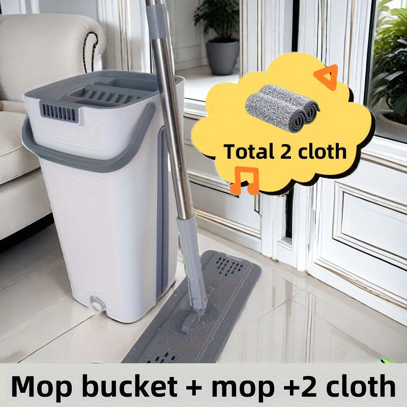 1 Qoʻlga olingan tekis mopu toʻplami, uzoq tutqichi bilan, yogʻoch, parket, plitka pollari uchun ikki tomonlama aylanuvchi mop, mustahkam plastikdan tayyorlangan, yashash xonasi, yotoqxona, hammom va oshxona tozalash uchun mukammal.