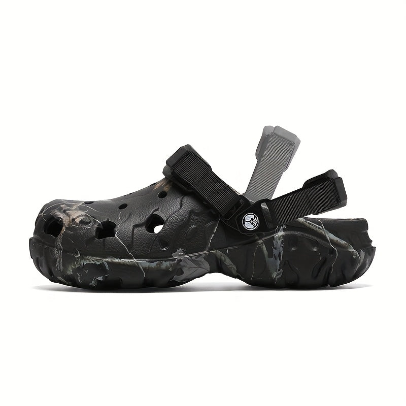 Unisex Camouflage Print EVA Clogs Breathable Summer Sandals with Adjustable Strap