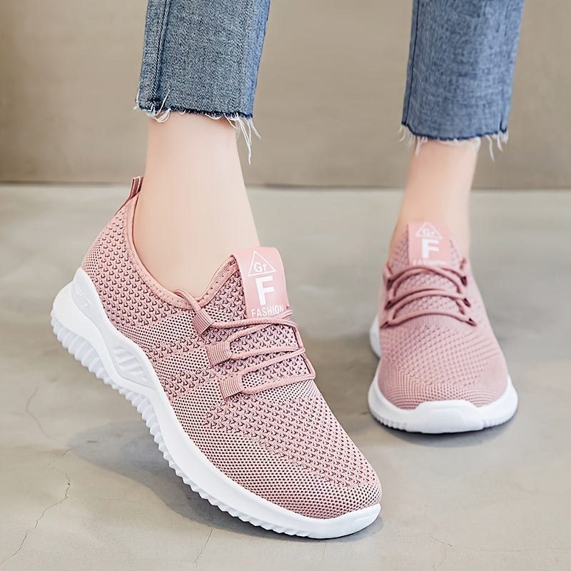 Women's Casual Sneakers Low Top Lace-Up All-Season Solid Color Fabric Upper Rubber Sole