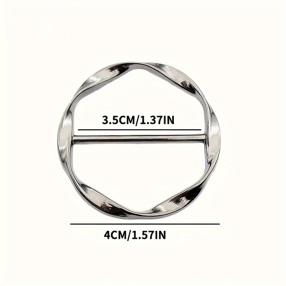 Set of 10 Alloy Round Scarf Buckle Clips for Women Dress Shirt Coat Accessories