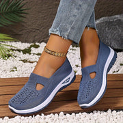Ayollar uchun nafas oluvchi slip-on sport poyabzali - yengil kundalik mato poyabzali