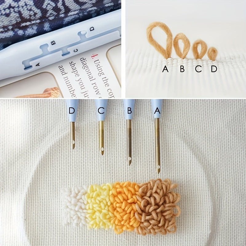 Blue Fleece Embroidery Pen for Precision Stitching DIY Crafts Felt Carpet