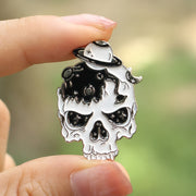 Red Rose Skull Brooch Romantic Metal Pin Zinc Alloy for Clothing Bag Ornament