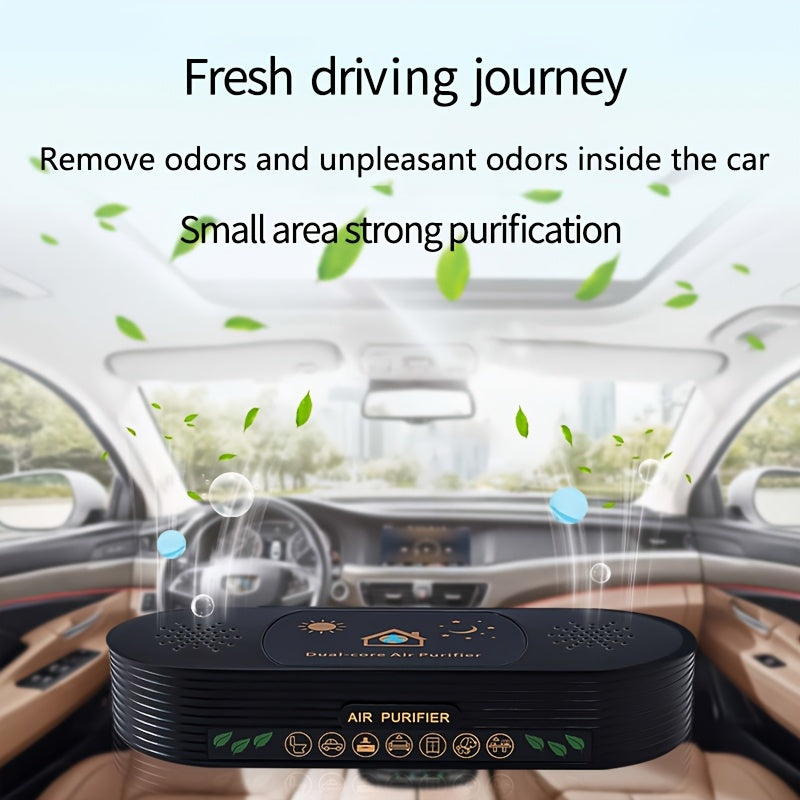 Dual-Core USB Air Purifier for Small Spaces Odor Smoke Eliminator Smoke Free