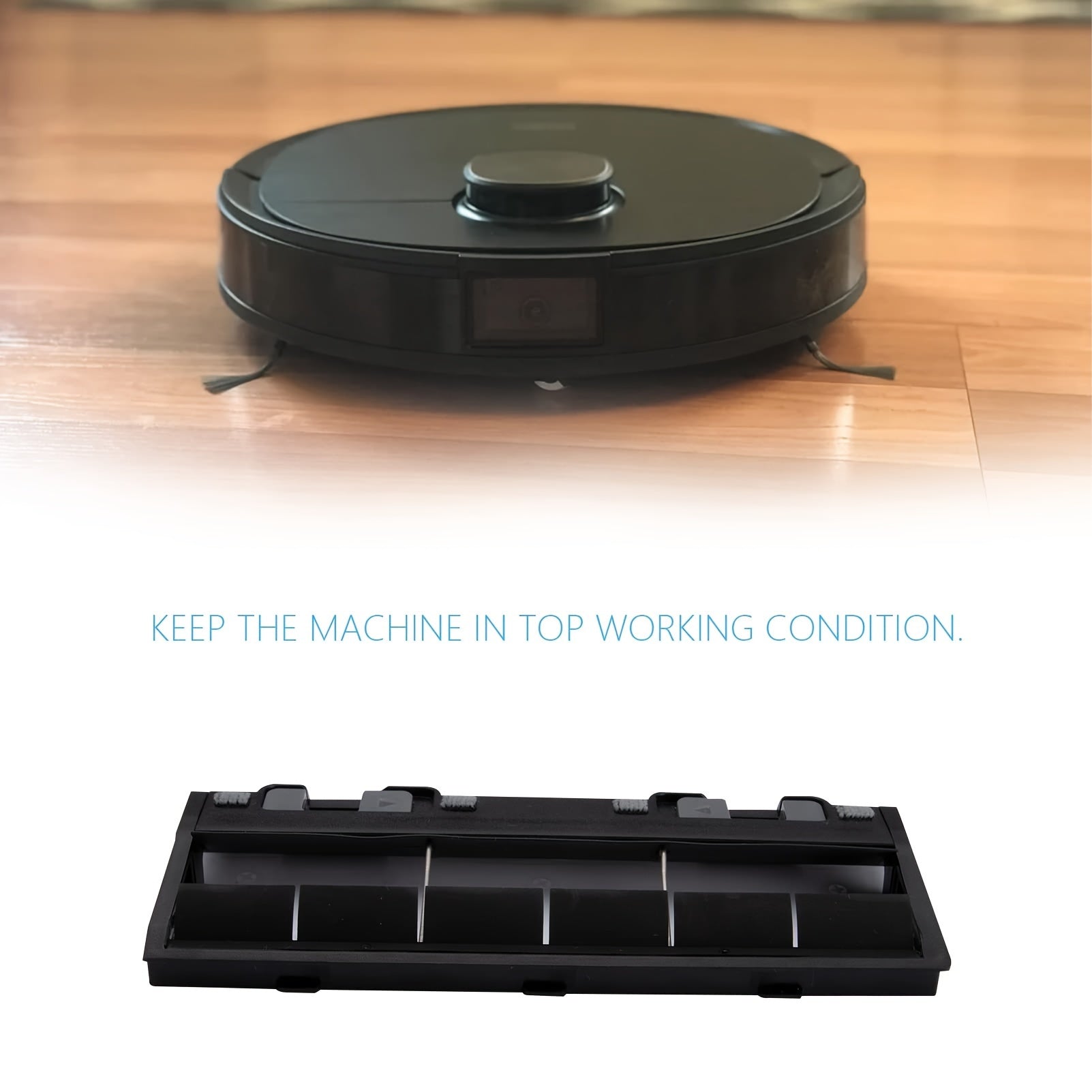 ECOVACS Deebot OZMO X1/T9/T8/N8/N8 PRO/T5/N5 DJ65 DX55 uchun mustahkam plastik almashtirish rolik cho'tkasi qopqog'i - Pol qoplamasi vakuum tozalagich aksessuari, 1 dona