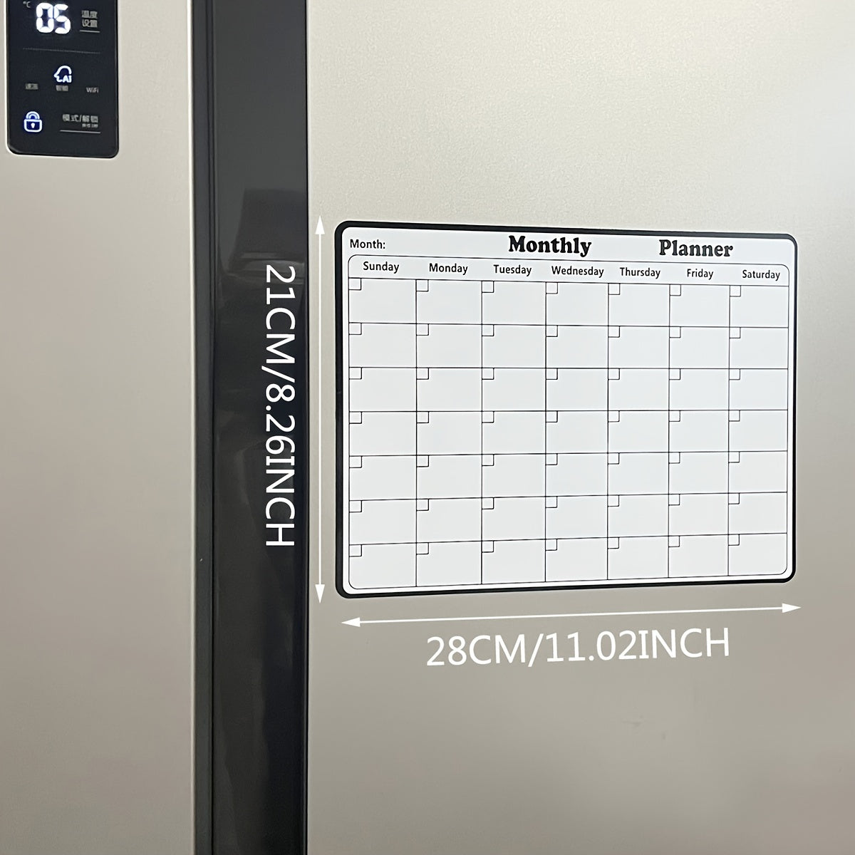 Magnetic Dry Erase Fridge Calendar Whiteboard for Kitchen Organizer