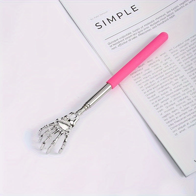 Stainless Steel Telescopic Back Scratcher for Adults and Elderly with Skeleton Hand Design