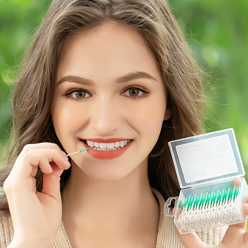 65 dona interdental tish cho'tkasi, tishlarni tozalash va dog'larni olib tashlash uchun