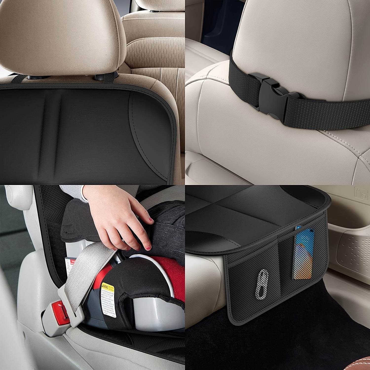 Funda de asiento de coche de cuero PU transpirable de lino, impermeable, antideslizante, cojín delantero