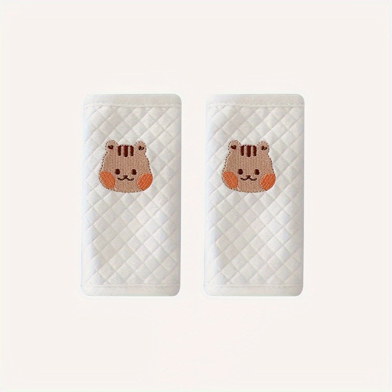 Baby Safety Seat Shoulder Strap Cover Cartoon Bear Soft Cushion for Strollers and Car Seats